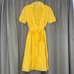 Untuck it Agusta dress yellow cotton ruffle sleeves -like new! Make an offer!